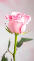 Obraz premium Close-up of a single delicate pink rose