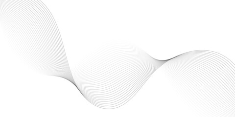 Abstract waves vector illustration with blue gradient lines on a curved backdrop