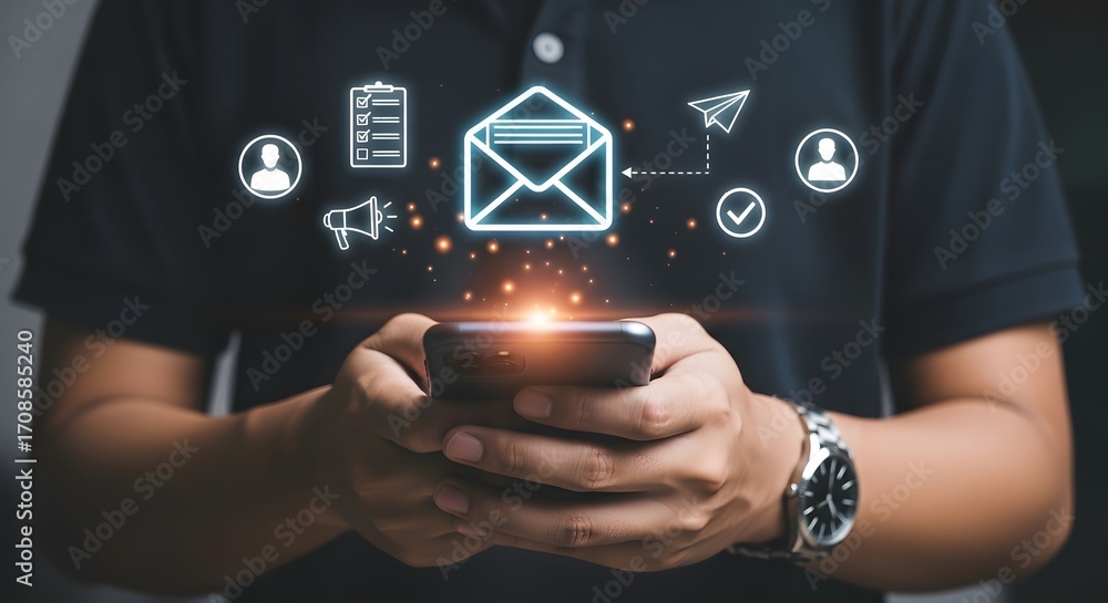Aufkleber instantly connect and communicate globally, managing tasks and messages with this modern digital int