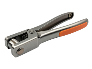 Metal eyelet plier isolated on transparent background