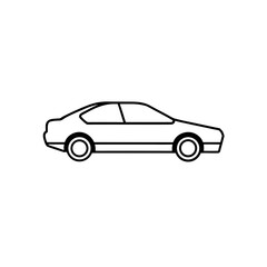 Fototapeta premium Outline drawing of a car side on transparent background