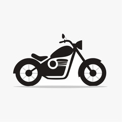 Sleek monochrome motorcycle silhouette, ideal for transportation and adventurous themes design