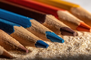 Fototapeta premium Colorful Pencils Arranged in a Creative Pattern