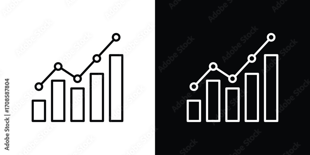 Poster analytics icon in line design. editable stroke icons.