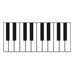 Fototapeta premium Piano Keyboard Vector, Minimal Music Instrument Illustration, Flat Keys Icon, Simple Clipart Isolated on White