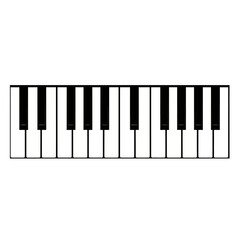 Fototapeta premium Piano Keyboard Vector, Minimal Music Instrument Illustration, Flat Keys Icon, Simple Clipart Isolated on White