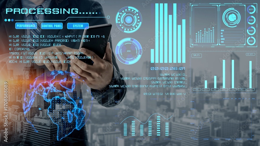 Fototapete data analytics and big data strategy for real-time analytics, predictive data modeling, business int