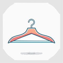 Stylized Illustration of a Hanger Depicting Fashion, Clothing, and Wardrobe Organization