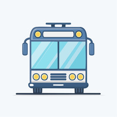 Stylized Illustration of a Public Transit Bus Depicted in a Clean and Modern Design