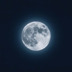 Obraz premium Supermoon. Photoreal Lunar Surface Detail.