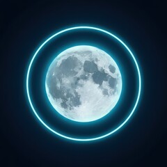 Moon Illustration. Vector Lunar Glow Artwork.