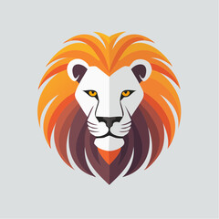 Vibrant and geometric lion head illustration representing strength, majesty, and royalty