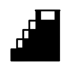 A simple graphic depiction of stairs in black silhouette and white background