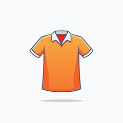 Vibrant orange polo shirt illustration: A graphic design representing casual wear.