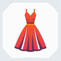 Vibrant Orange Dress Illustration for Fashion, Design, and Apparel Concepts