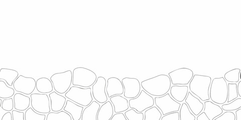 Simple outline of irregularly shaped stones forming a textured border on a white background