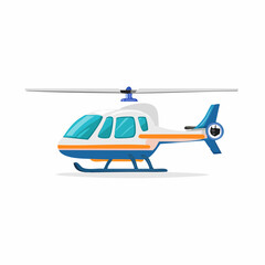 Whimsical depiction of a compact helicopter on a pristine white backdrop for visual appeal