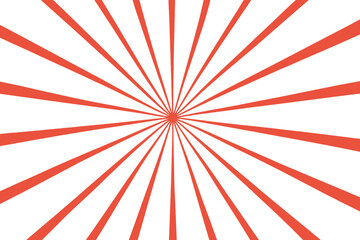 Fototapeta premium Red sunburst background. Radial sun rays pattern. Retro comic book style vector illustration. Abstract burst design element. Vintage sunshine graphic. Starburst effect for poster or flyer.