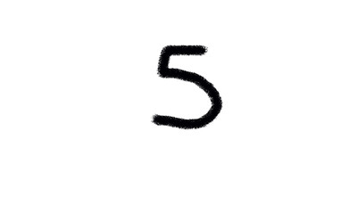5 digit Five on isolated background and transparent background