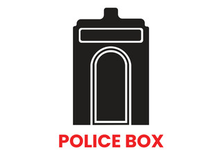 Simple of a police box isolated on white background