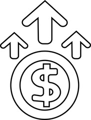 Investment line icon . Investment, Profit, Asset, Investor, Portfolio, Dividend, Capital, Risk, Inflation icons vector, vector illustration !	