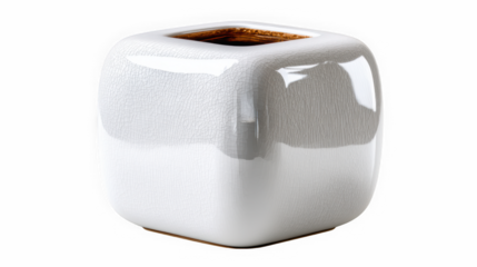 Crackle glaze square ceramic vase minimalist composition