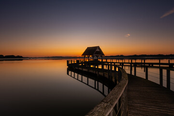 A great jetty during a wonderful sunset on Lake Hemmelsdorf.