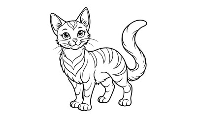 Obraz premium Nimbus Cat, kids line art doodle pattern design t shirt design silhouette and vector, detailed illustration, perfect for relaxation, stress relief, adult coloring books, printable art therapy.