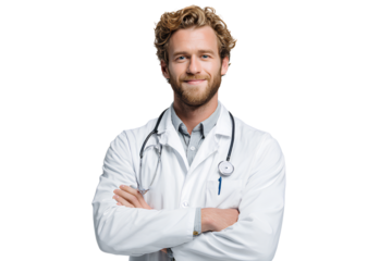 Confident Male Doctor with Folded Arms
