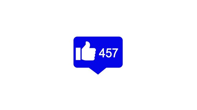 Like react icon on white background.like react Counting for Social Media 1-1000 like react.