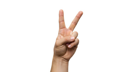 Confident hand gesture signaling victory and success, perfect for modern business and positive achievement