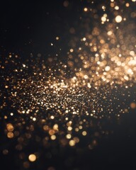Sparkling golden particles create a mesmerizing effect