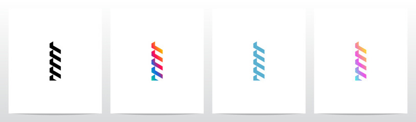 Obraz premium Crystal Prism Diagonal Bars Letter Initial Logo Design I