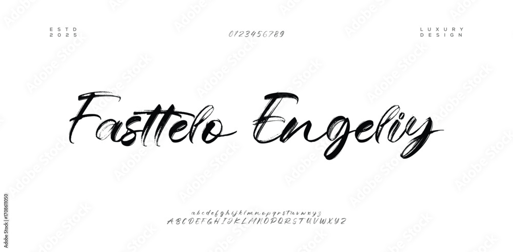 Poster hand drawn vector alphabet. modern monoline signature script font. elegant signature font. best alph