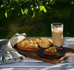 Rhubarb cake. Summer party dessert