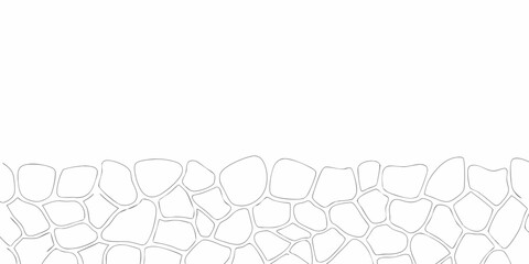 Organic irregular stone wall pattern outline for background design and texture