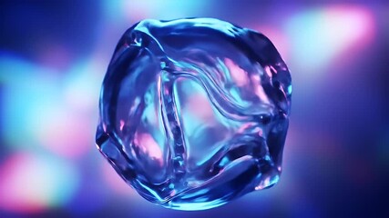 Abstract Fluid Form in Vibrant Neon Colors - Powered by Adobe