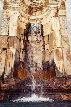 Fountain of Nymphaeum of Antoninus Pius. Ruins of Sagalassos - one of the best preserved ancient cities in the western Taurus mountains in the Mediterranean area north of Antalya. Burdur, Turkey
