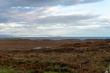 The barren landscape on the Isle of Coll in Argyll and Bute, Scotland