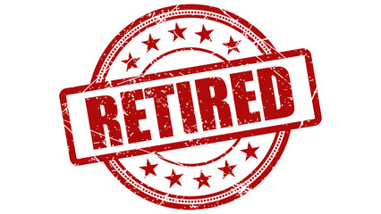 Retired red stamp with grunge texture