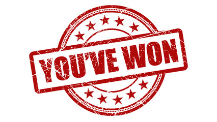 You've won red stamp with grunge texture