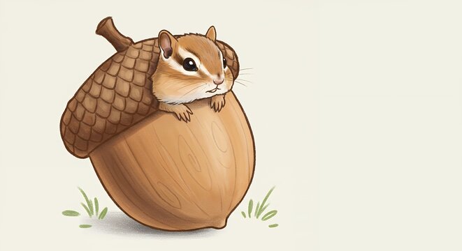 Chipmunk in acorn