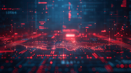 Digital Network Red Glow.