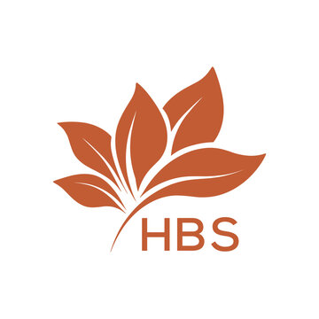 Modern Abstract Botanical Logo with Leaf Motif and Letter mark "HBS" HBS Later Logo, 

