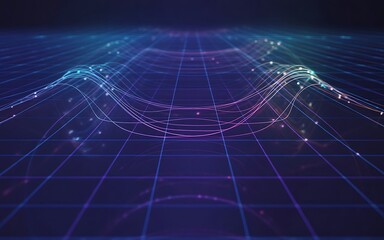 Obraz premium Futuristic Data Flow Network with Glowing Digital Connections