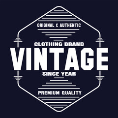 Vintage design for clothing and brands premium quality genuine and authentic