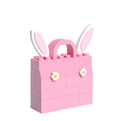 Fototapeta premium Pink easter bunny bag