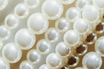 Beautiful Strands of Pearls Displayed Elegantly on a Soft Background