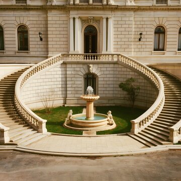 fountain in the center of the city