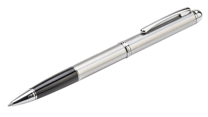 Sleek modern ballpoint pen cut out on PNG. AI GENERATED.
